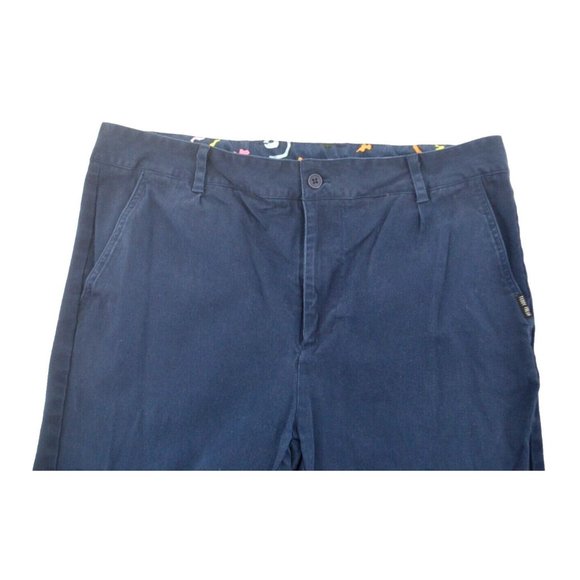 TEDDY FRESH Men's Flat Front Khaki / Chino Cropped Pants SIZE 34/25 Navy Blue - Picture 4 of 9